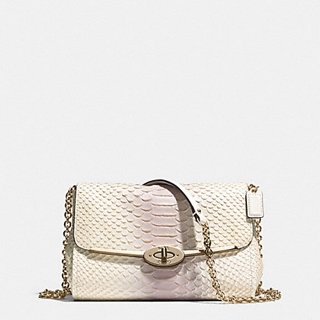 COACH f51662 MADISON PINNACLE CHAIN CROSSBODY IN PYTHON EMBOSSED LEATHER  LIGHT GOLD/NEUTRAL PINK