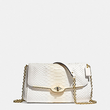 COACH MADISON PINNACLE CHAIN CROSSBODY IN PYTHON EMBOSSED LEATHER -  LIGHT GOLD/WHITE IVORY - f51662