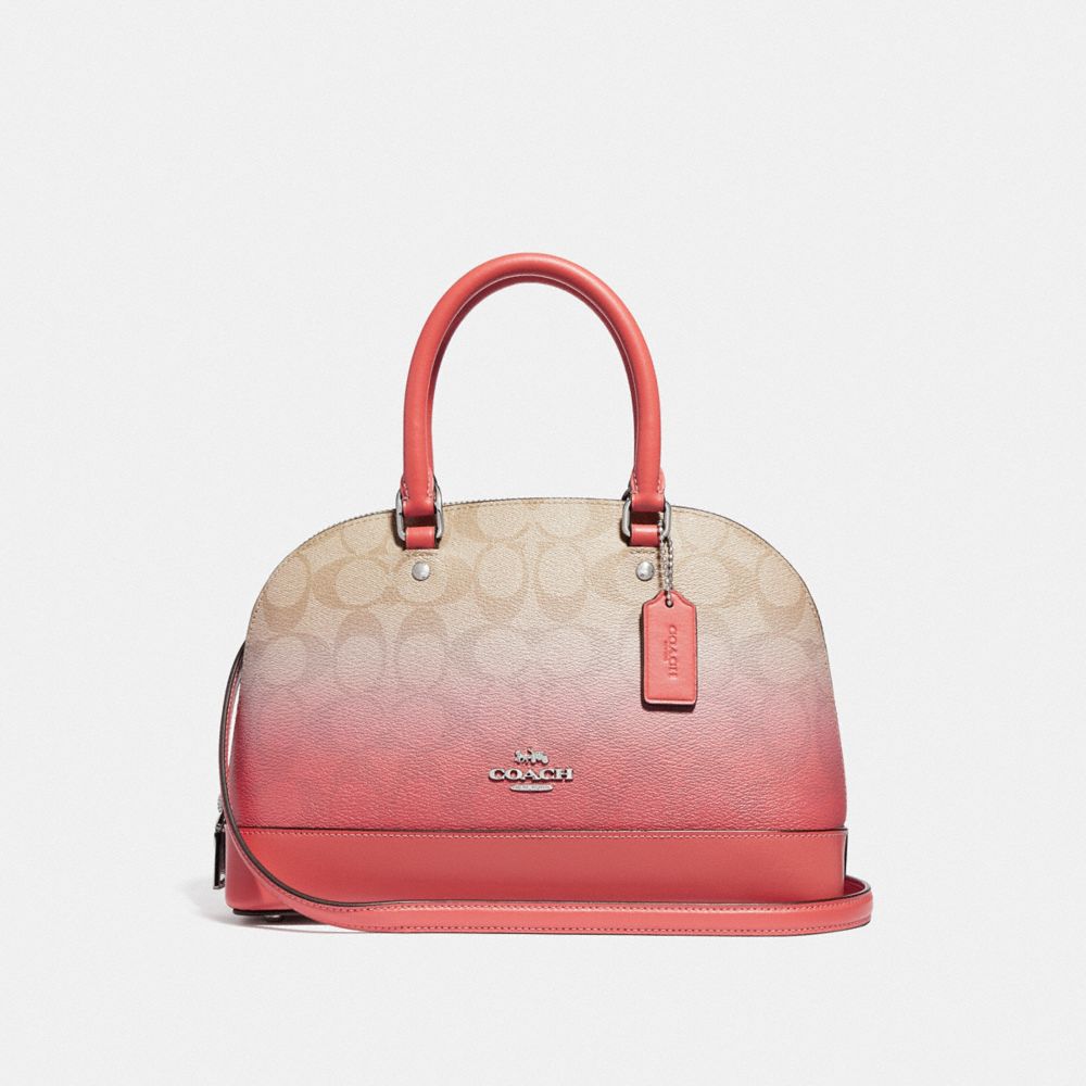 COACH F51664 - MINI SIERRA SATCHEL IN OMBRE SIGNATURE CANVAS LIGHT KHAKI/PINK MULTI/SILVER