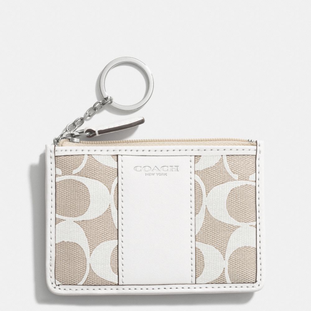 COACH F51666 SIGNATURE MINI SKINNY SILVER/IVORY-NEW-KHAKI/WHITE