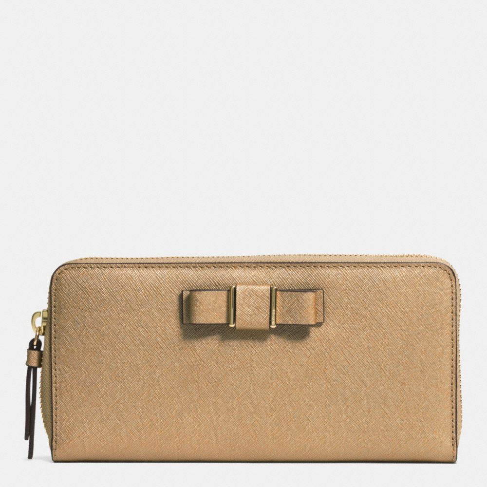 COACH DARCY BOW ACCORDION ZIP WALLET - IM/GOLD - f51668