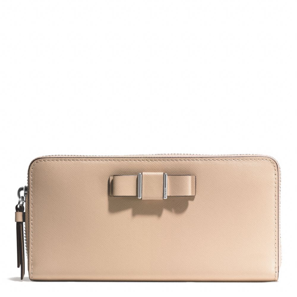 COACH DARCY BOW ACCORDION ZIP WALLET - SILVER/SAND - f51668