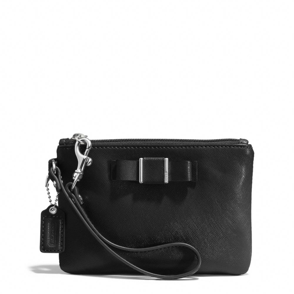 COACH F51672 Darcy Bow Small Wristlet SILVER/BLACK