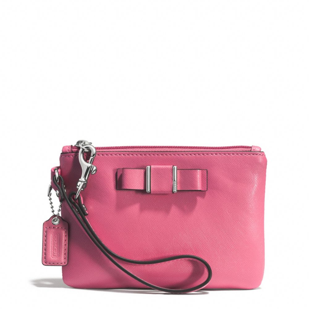 COACH F51672 DARCY BOW SMALL WRISTLET SILVER/STRAWBERRY