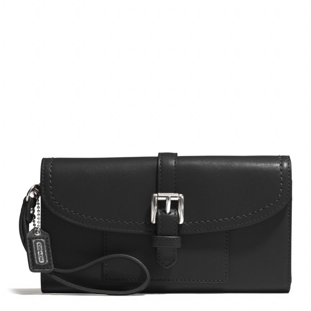 COACH F51688 Charlie Leather Callie Hybrid Wallet  SILVER/BLACK