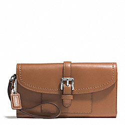 COACH F51688 Charlie Leather Callie Hybrid Wallet  SILVER/SADDLE
