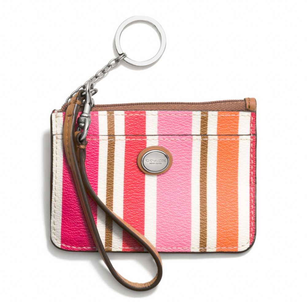 COACH PEYTON MULTI STRIPE ID SKINNY - SILVER/PINK MULTICOLOR - f51692