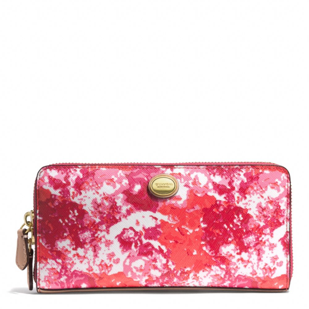 coach accordion peyton multicolor wallet zip brass floral pink