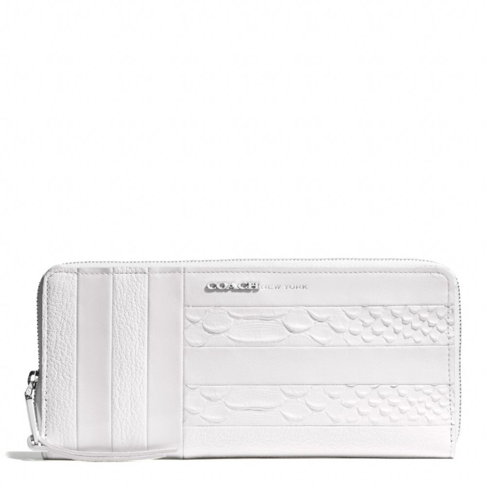 COACH F51720 White Patchwork Leather Slim Continental Zip Around Wallet UE/WHITE