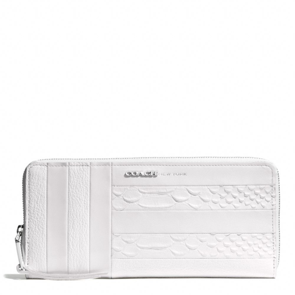 COACH f51720 WHITE PATCHWORK LEATHER SLIM CONTINENTAL ZIP AROUND WALLET UE/WHITE