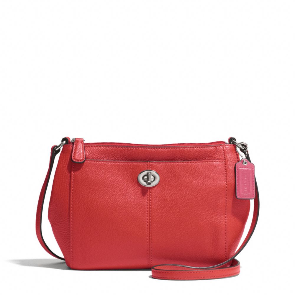 COACH PARK LEATHER SWINGPACK - SILVER/VERMILLION - f51743