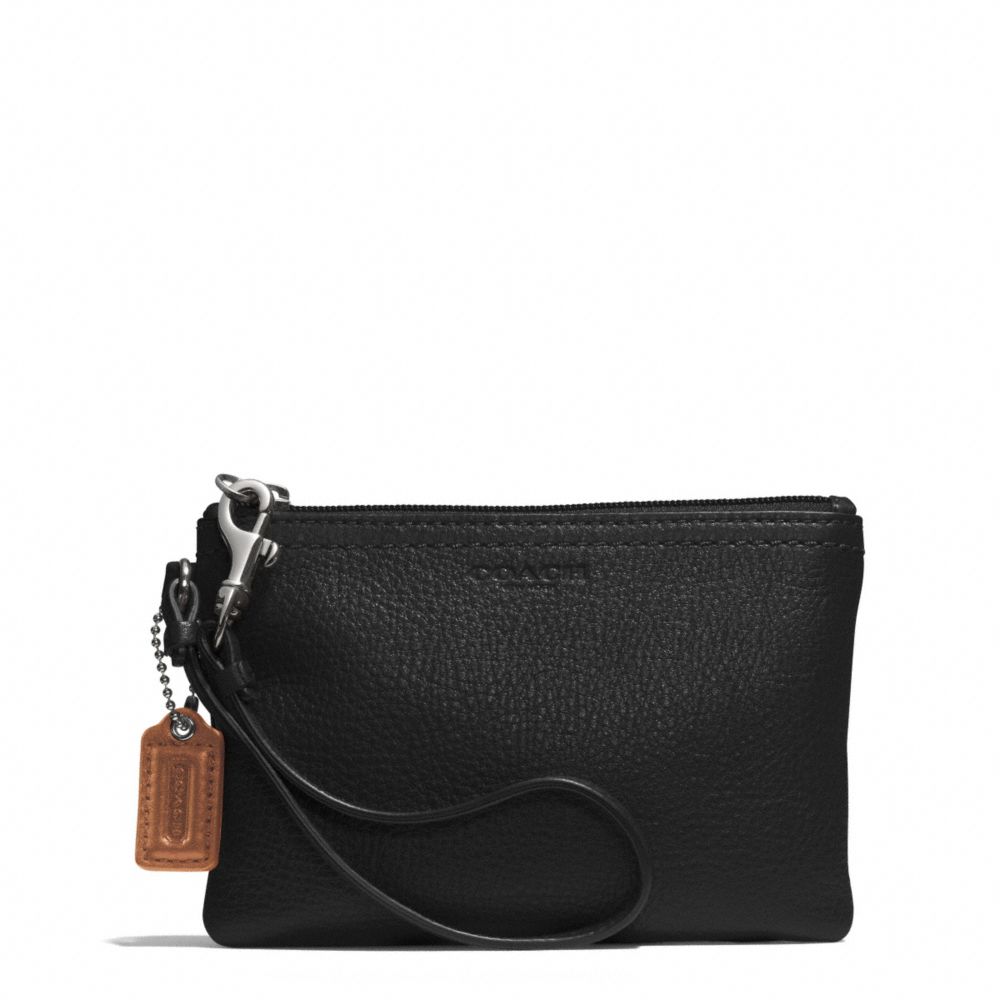 PARK LEATHER SMALL WRISTLET - SILVER/BLACK - COACH F51763