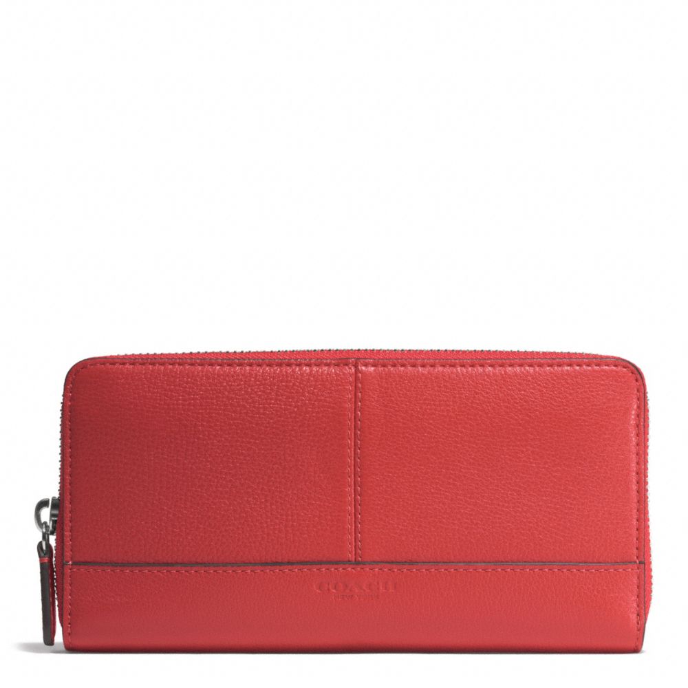 COACH F51764 Park Leather Accordion Zip Wallet SILVER/VERMILLION