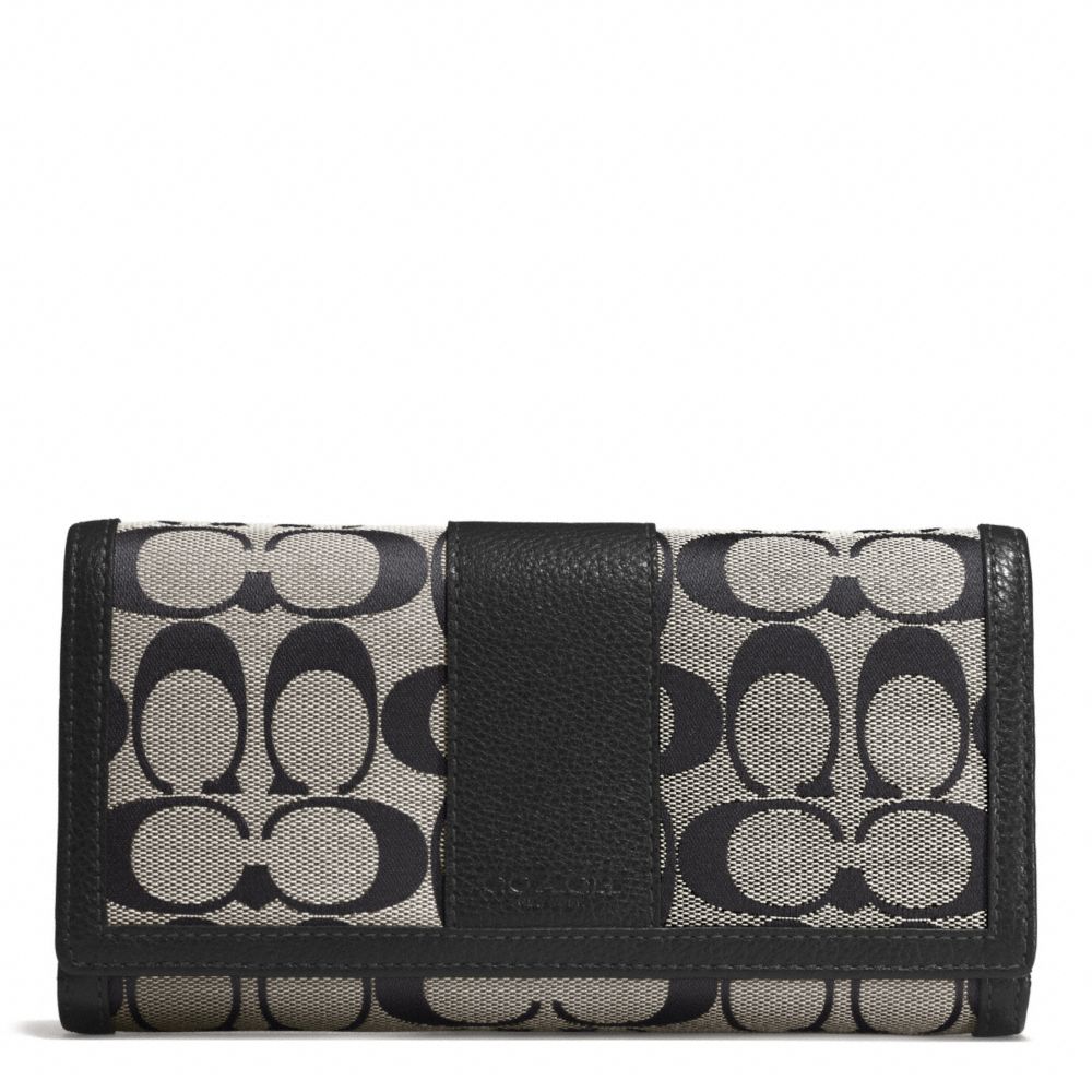 PARK SIGNATURE CHECKBOOK WALLET - SILVER/BLACK/WHITE/BLACK - COACH F51767