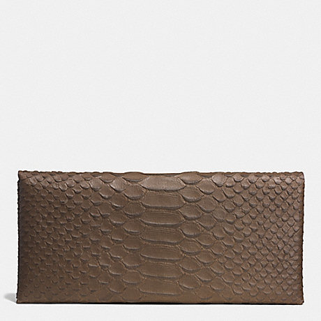 COACH F51867 ENVELOPE WALLET IN PYTHON EMBOSSED LEATHER BLACK-ANTIQUE-NICKEL/TAUPE-GREY