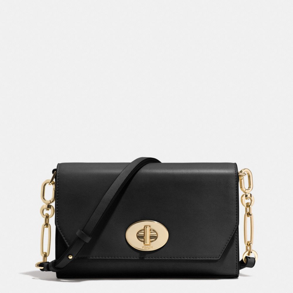 MADISON CROSSTOWN CROSSBODY BAG IN LEATHER - LIGHT GOLD/BLACK - COACH F51893