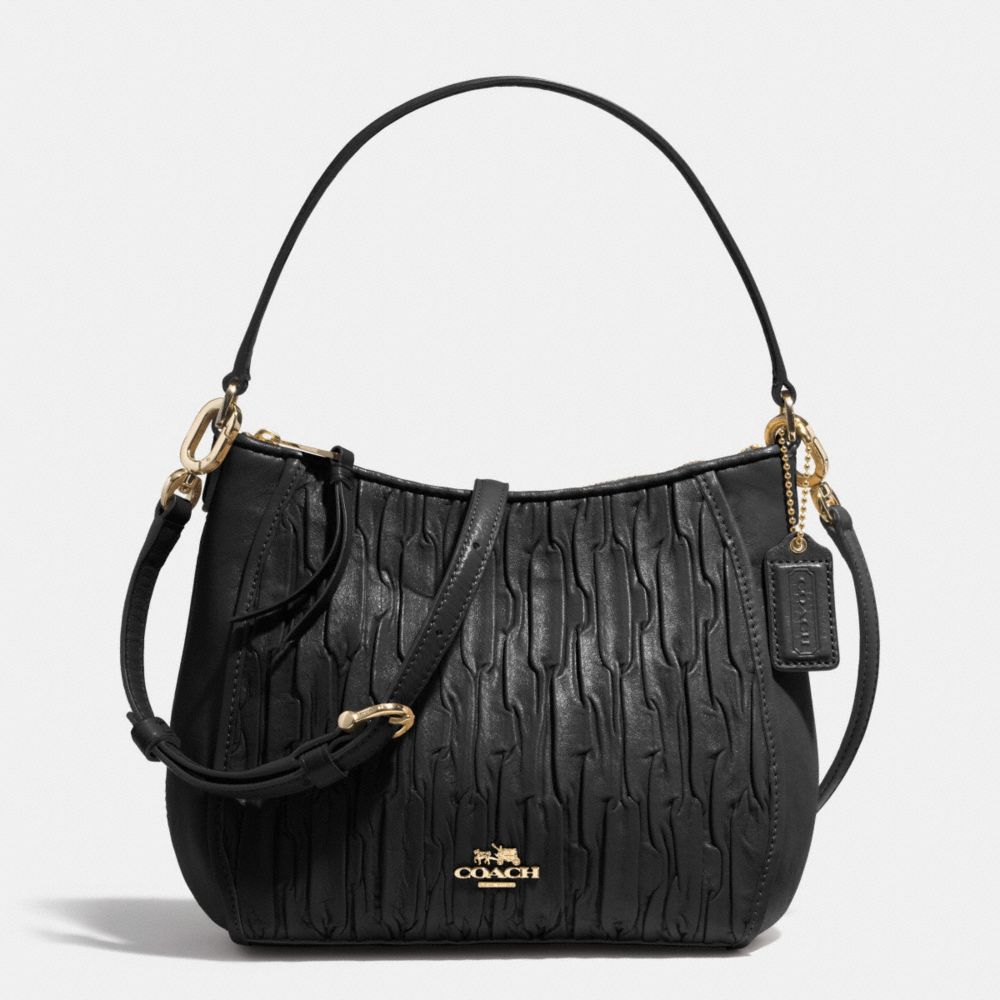 MADISON TOP HANDLE BAG IN GATHERED LEATHER - LIGHT GOLD/BLACK - COACH F51908