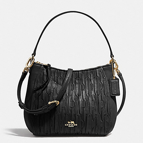 COACH F51908 MADISON TOP HANDLE BAG IN GATHERED LEATHER -LIGHT-GOLD/BLACK