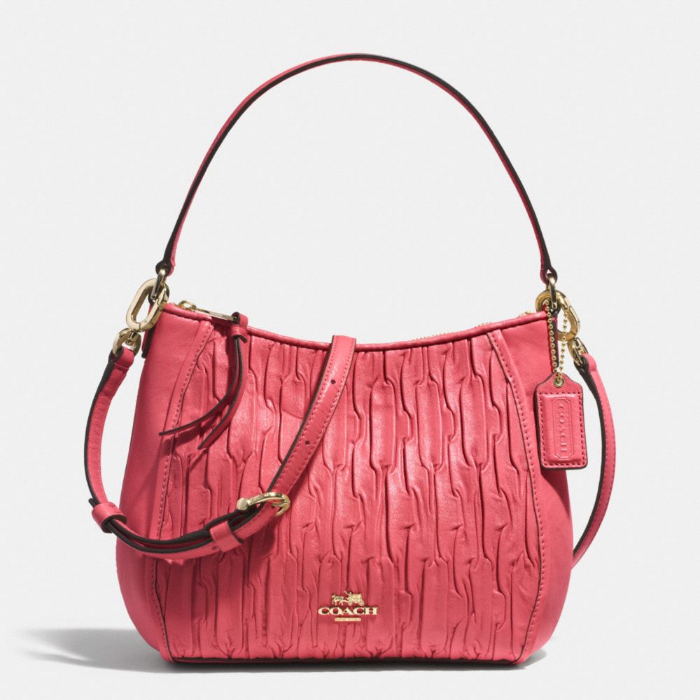 MADISON TOP HANDLE BAG IN GATHERED LEATHER - LIGHT GOLD/LOGANBERRY - COACH F51908
