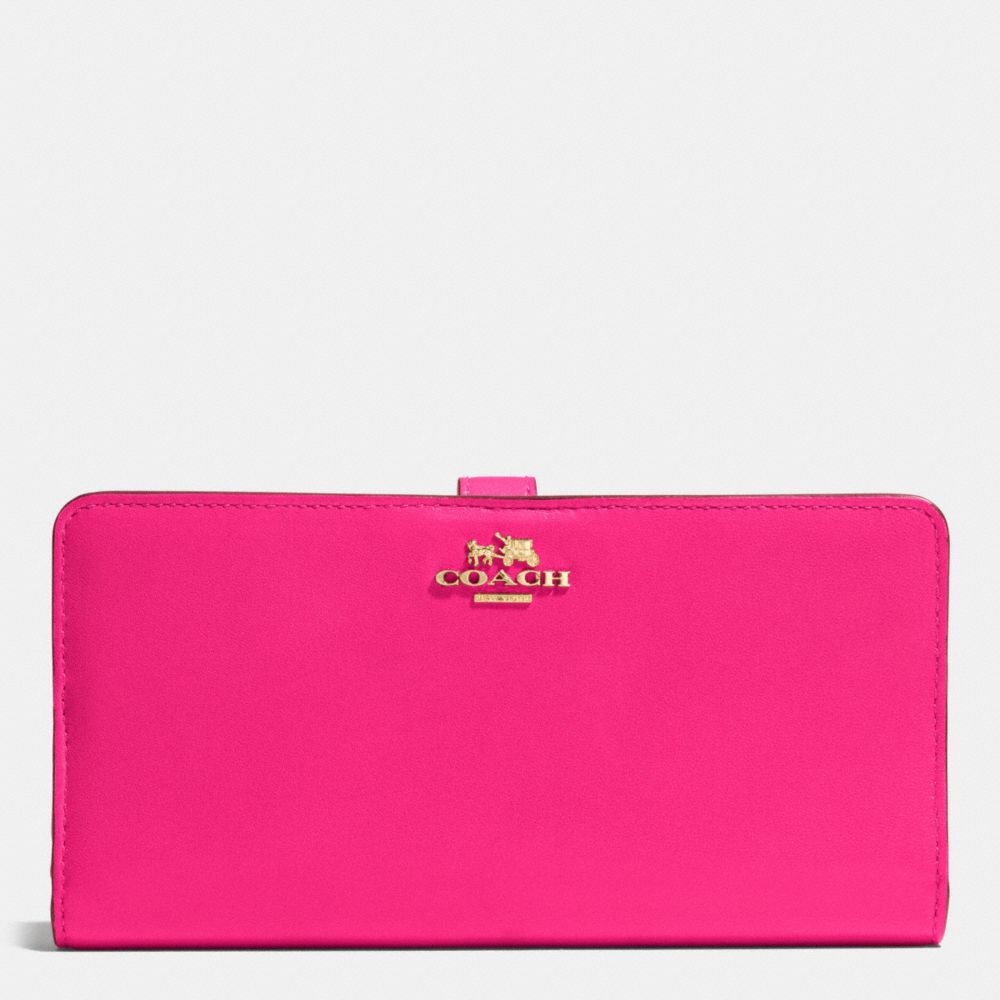 SKINNY WALLET IN LEATHER - LIGHT GOLD/PINK RUBY - COACH F51936