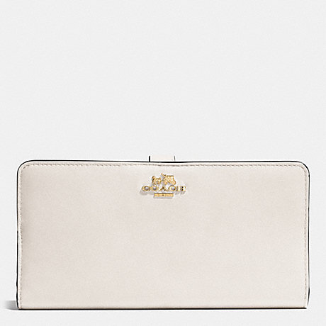 COACH f51936 SKINNY WALLET IN LEATHER LIGHT GOLD/CHALK