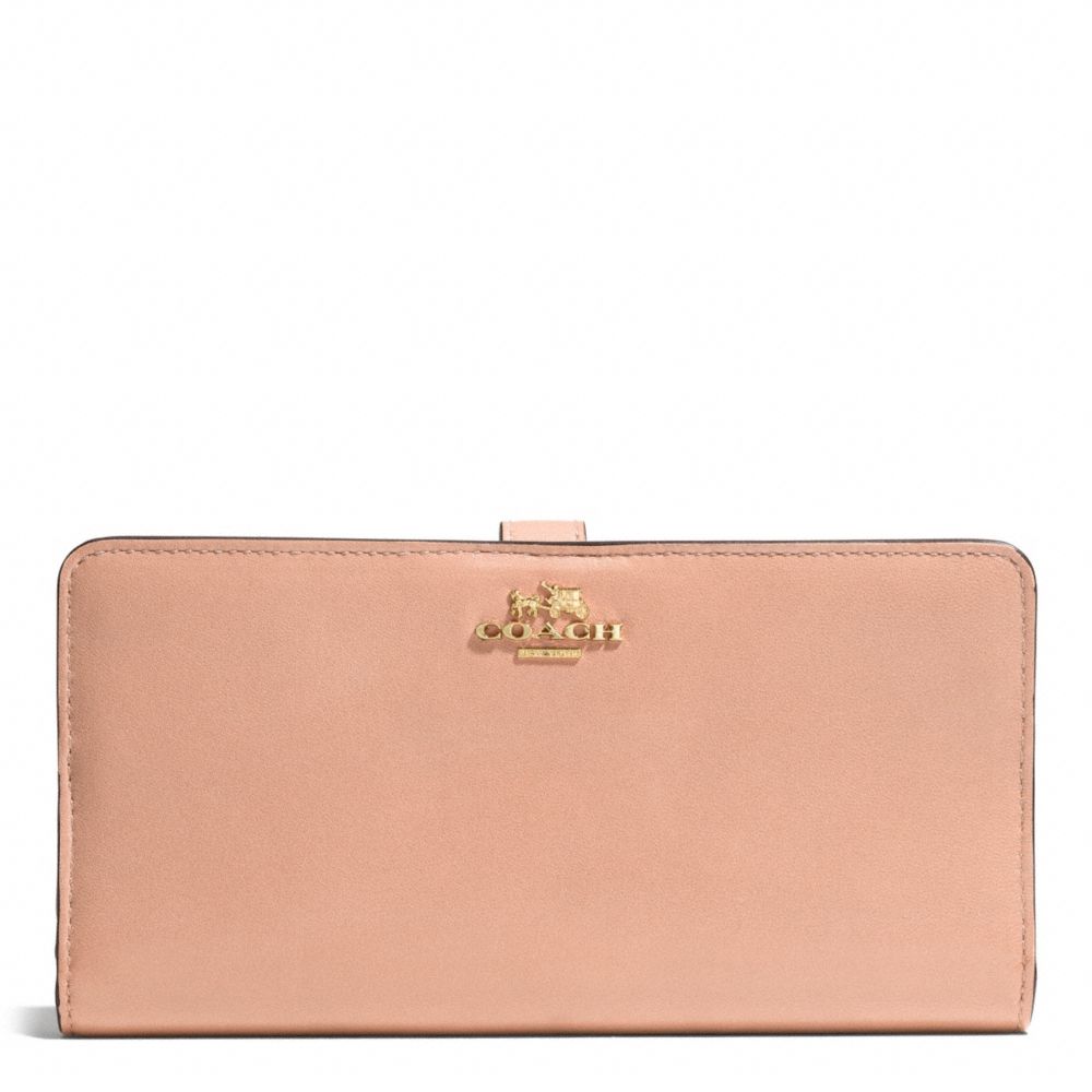 SKINNY WALLET IN LEATHER - LIGHT GOLD/ROSE PETAL - COACH F51936