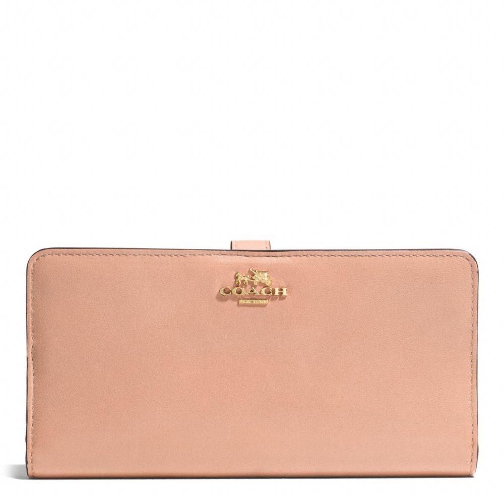 COACH F51936 Skinny Wallet In Leather  LIGHT GOLD/ROSE PETAL