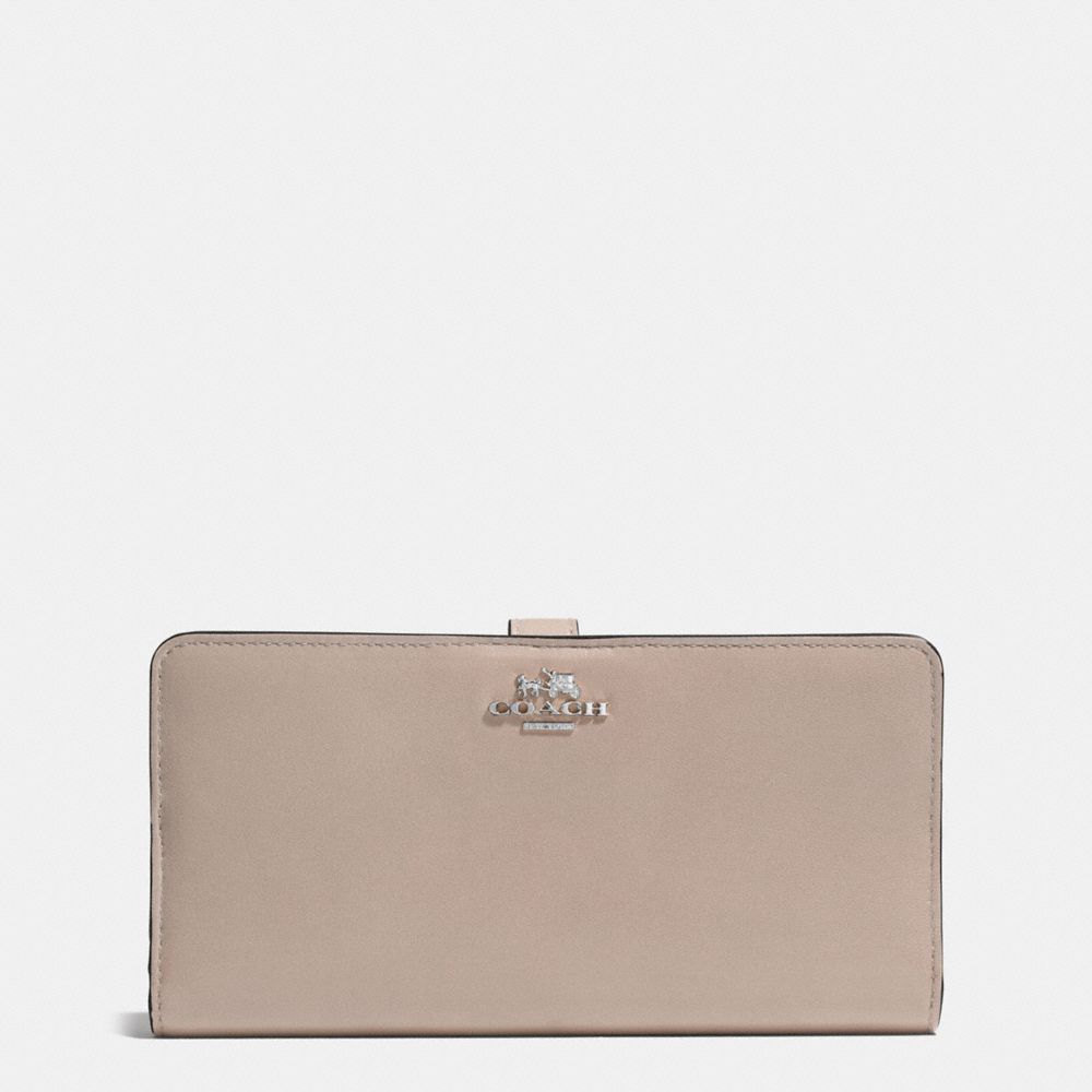 SKINNY WALLET IN REFINED CALF LEATHER - f51936 - SILVER/GREY BIRCH