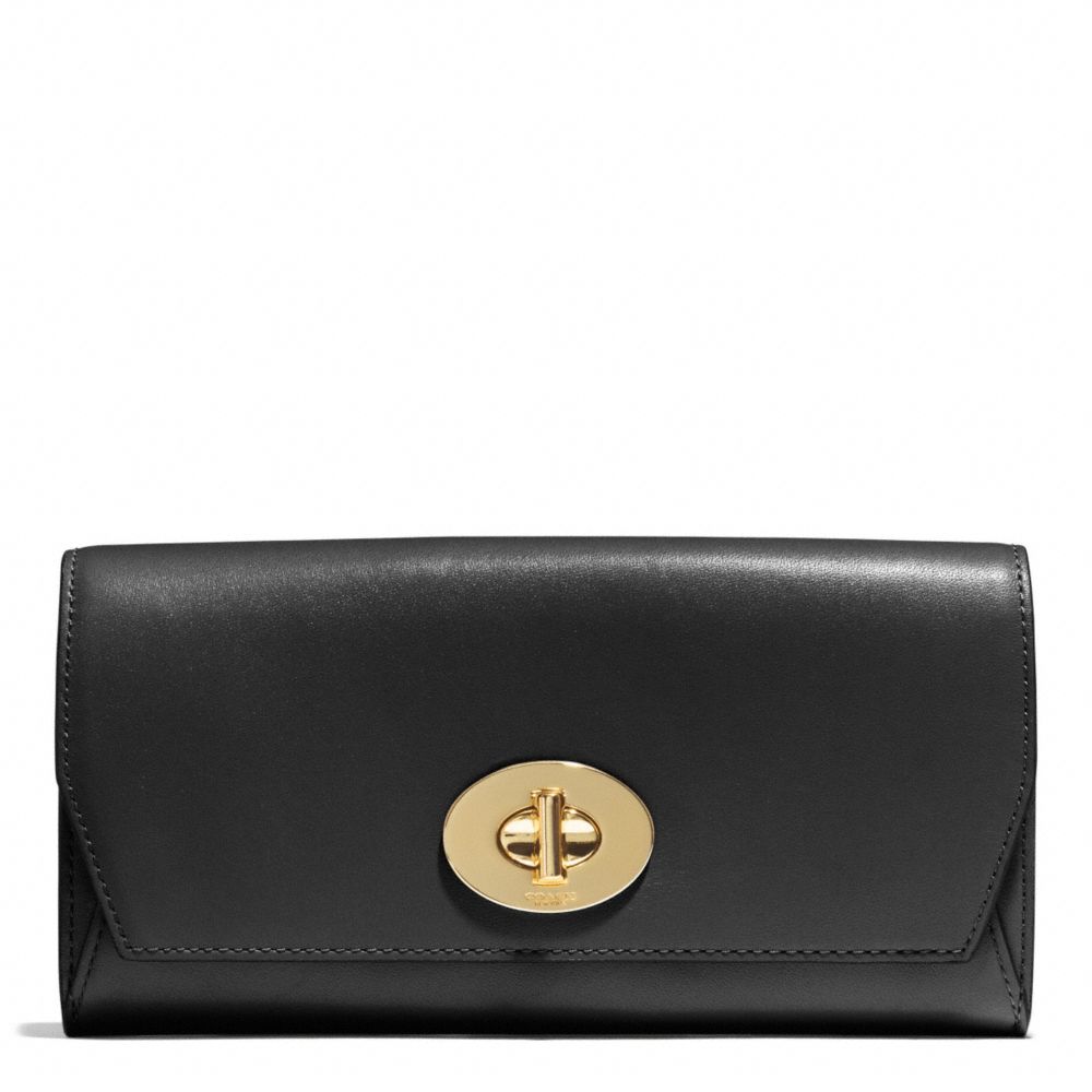 COACH F51968 Madison Slim Envelope Wallet In Leather  LIGHT GOLD/BLACK