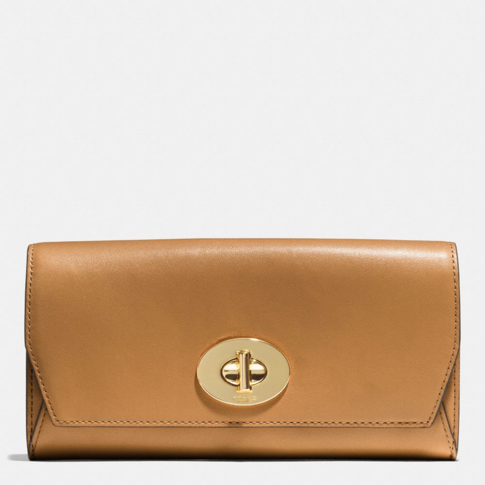 COACH F51968 Madison Slim Envelope Wallet In Leather  LIGHT GOLD/BRINDLE