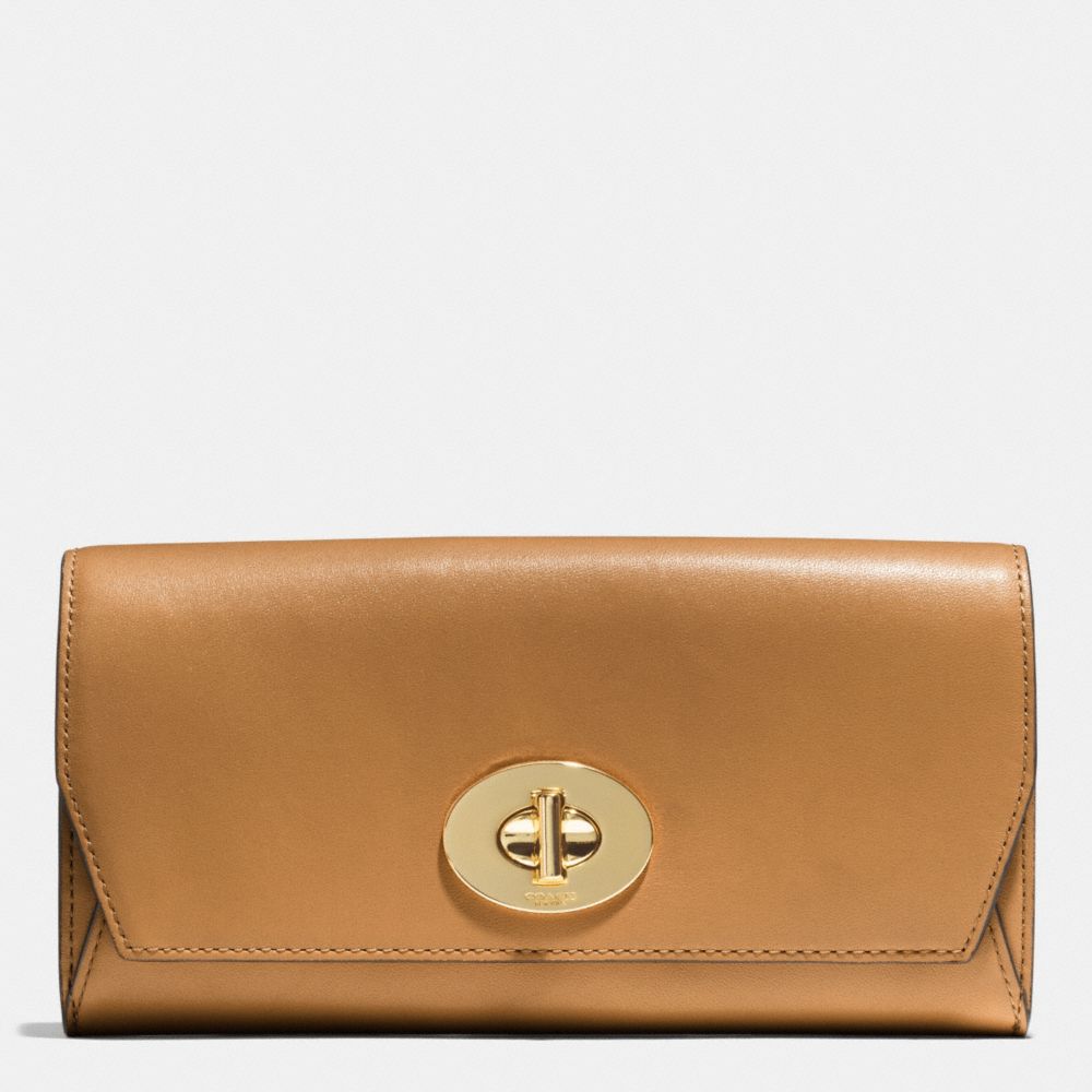 COACH MADISON SLIM ENVELOPE WALLET IN LEATHER -  LIGHT GOLD/BRINDLE - f51968