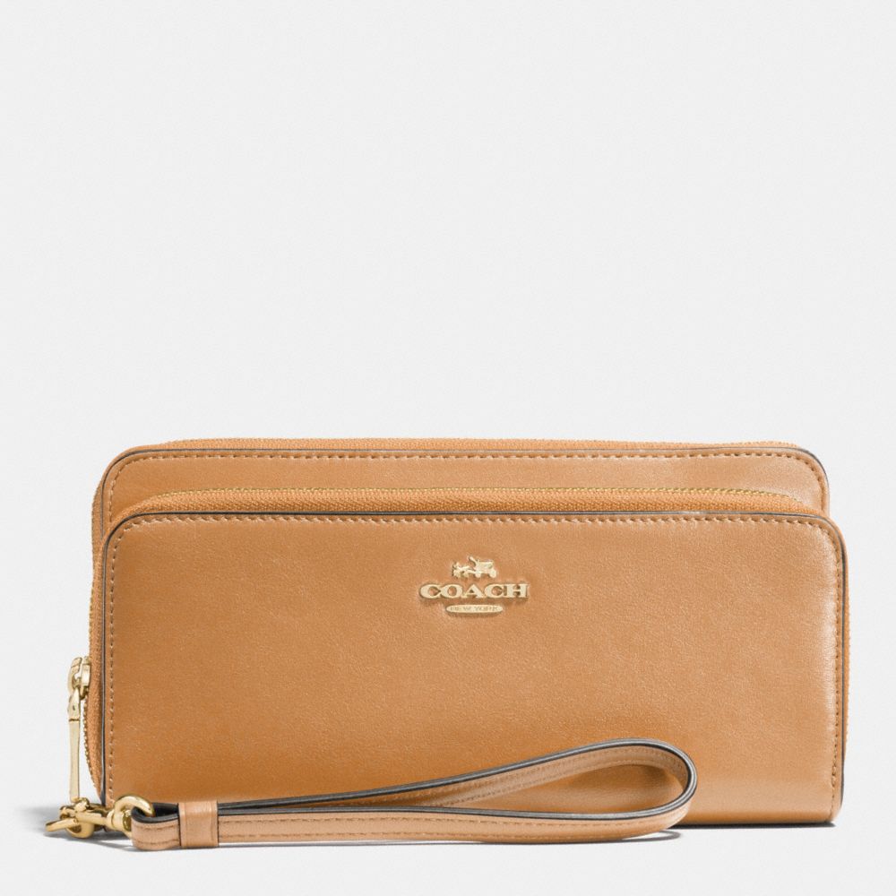 COACH DOUBLE ACCORDION ZIP WALLET IN LEATHER - LILQD - F52103