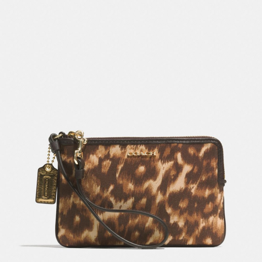 COACH F52105 Madison Small Wristlet In Ocelot Print Fabric  LIGHT GOLD/MULTICOLOR