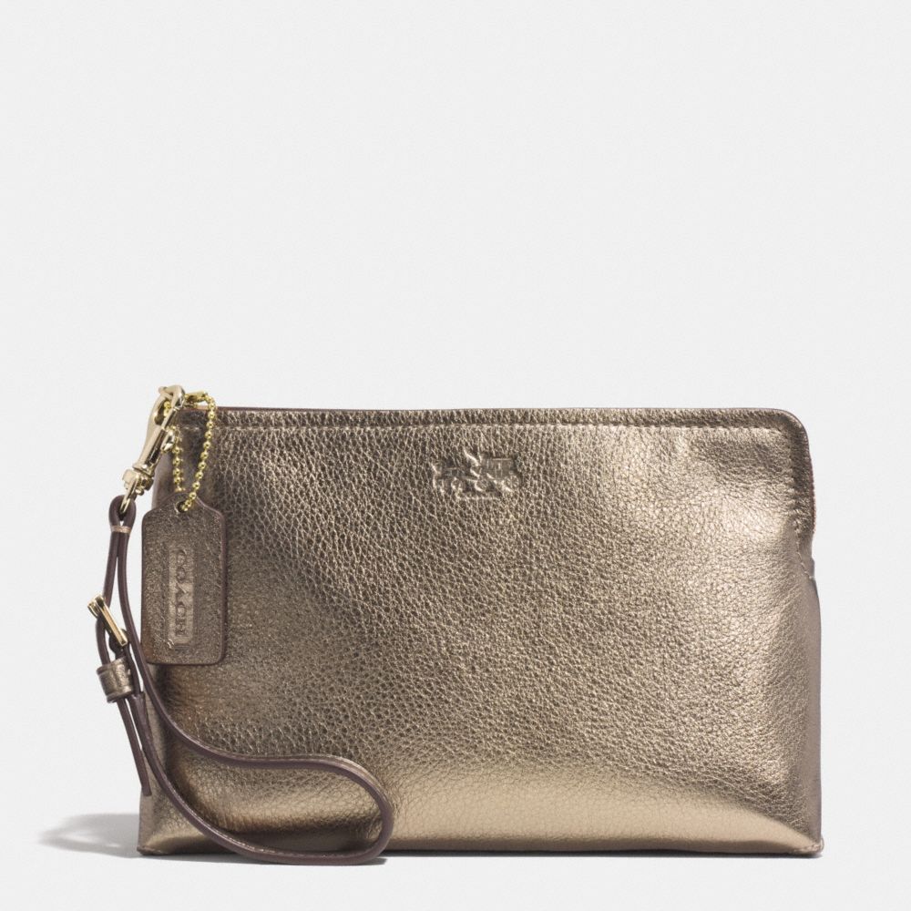 COACH F52114 Bleecker Metallic Pouch Wristlet GOLD/GOLD