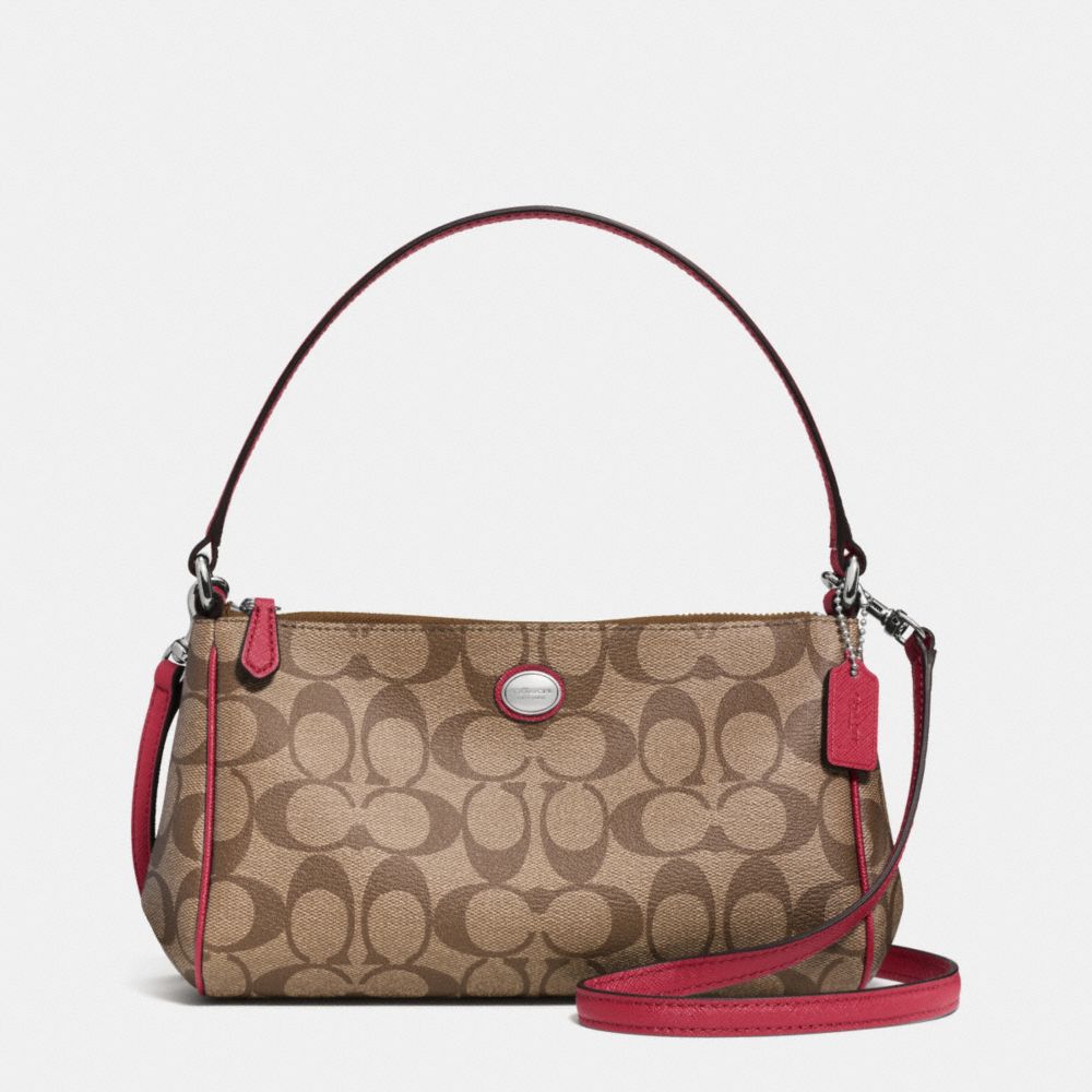 COACH F52187 - PEYTON SIGNATURE TOP HANDLE POUCH WITH CROSSBODY ...