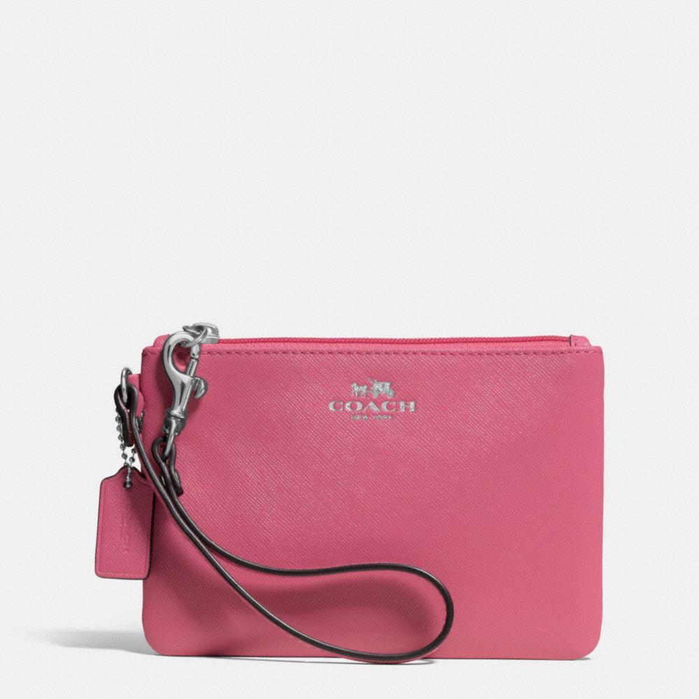 DARCY LEATHER SMALL WRISTLET - f52205 - SILVER/LIGHT PINK