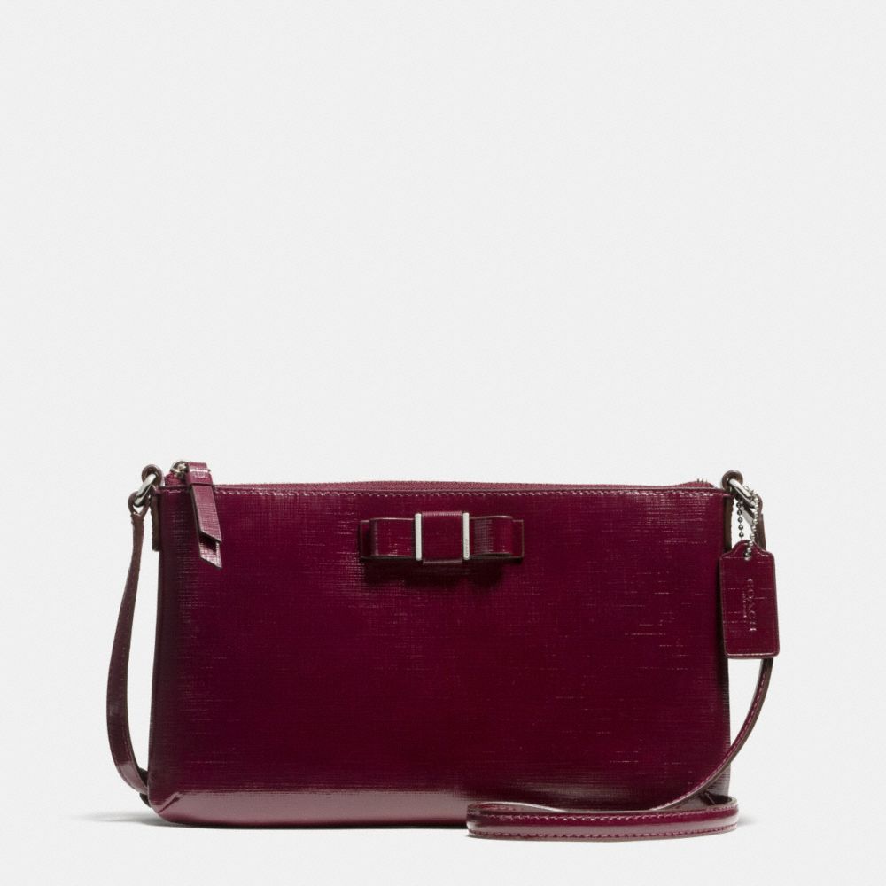 DARCY PATENT BOW EAST/WEST SWINGPACK - SILVER/SHERRY - COACH F52225