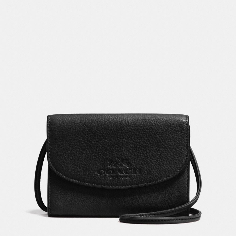 coach phone crossbody in pebbled leather