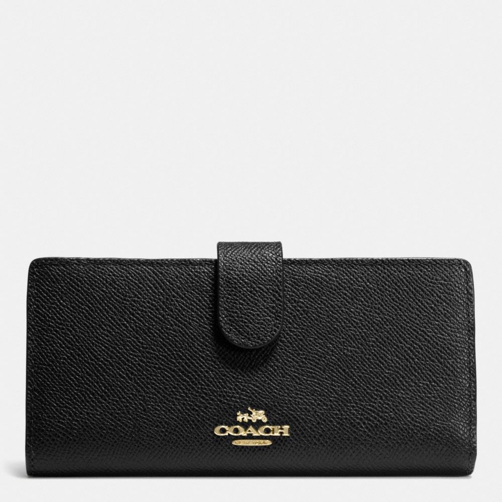 COACH SKINNY WALLET IN EMBOSSED TEXTURED LEATHER - LIGHT GOLD/BLACK - F52326