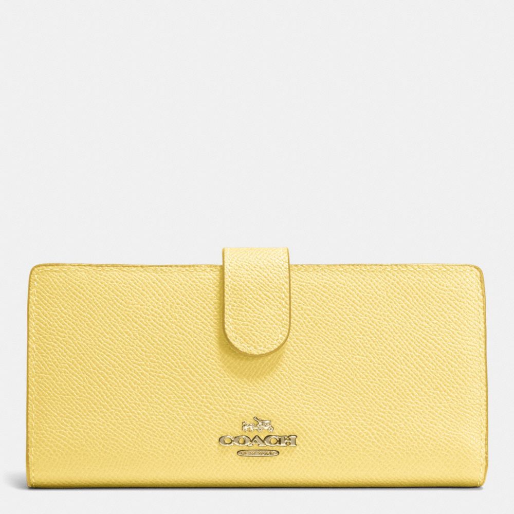 SKINNY WALLET IN EMBOSSED TEXTURED LEATHER - LIGHT GOLD/PALE YELLOW - COACH F52326