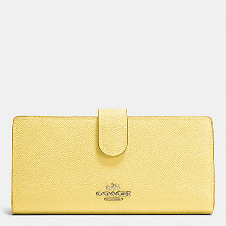 COACH F52326 SKINNY WALLET IN EMBOSSED TEXTURED LEATHER LIGHT-GOLD/PALE-YELLOW