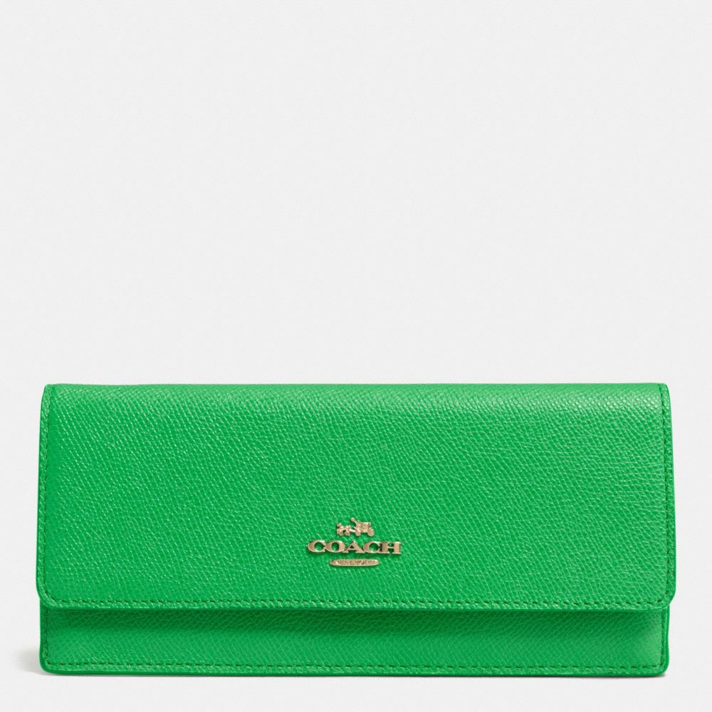 COACH SOFT WALLET IN EMBOSSED TEXTURED LEATHER - LIGRN - F52331