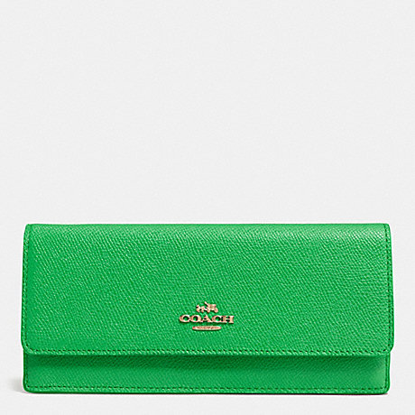 COACH F52331 SOFT WALLET IN EMBOSSED TEXTURED LEATHER LIGRN