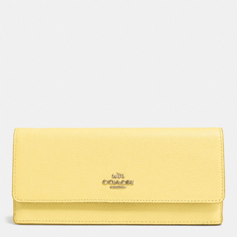 SOFT WALLET IN EMBOSSED TEXTURED LEATHER - f52331 -  LIGHT GOLD/PALE YELLOW