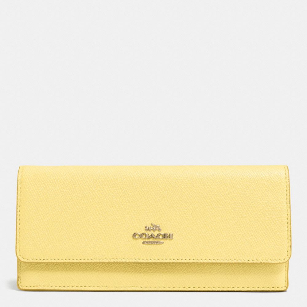 COACH F52331 Soft Wallet In Embossed Textured Leather  LIGHT GOLD/PALE YELLOW