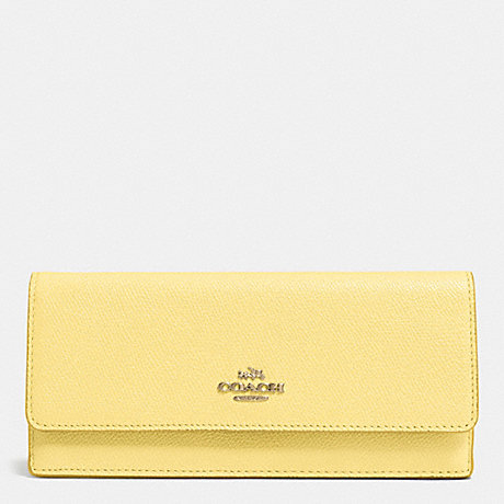 COACH f52331 SOFT WALLET IN EMBOSSED TEXTURED LEATHER  LIGHT GOLD/PALE YELLOW