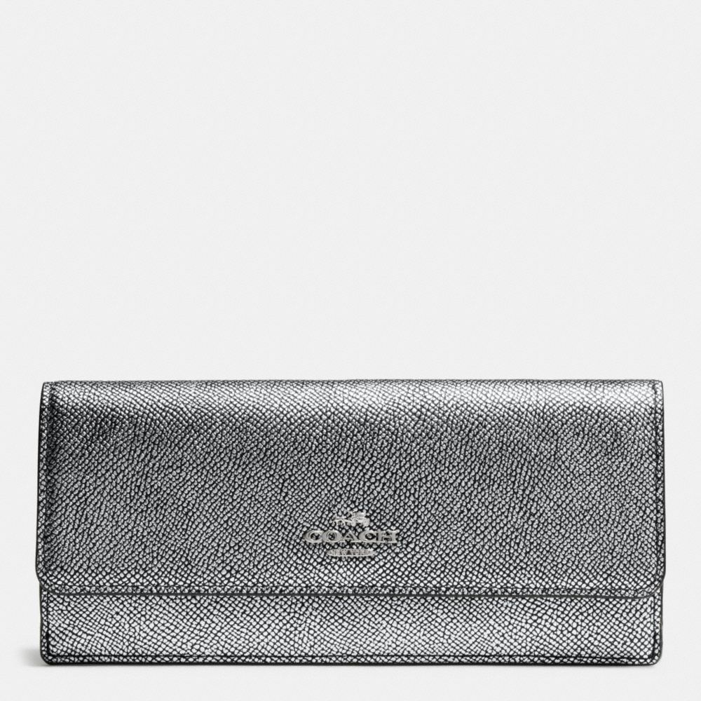 COACH SOFT WALLET IN EMBOSSED TEXTURED LEATHER - SILVER/SILVER - f52331