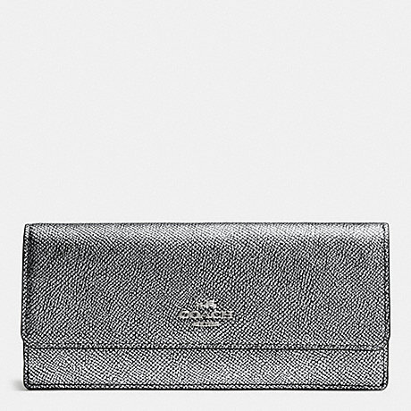 COACH F52331 SOFT WALLET IN EMBOSSED TEXTURED LEATHER SILVER/SILVER