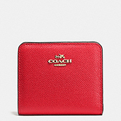COACH F52339 - EMBOSSED SMALL WALLET IN LEATHER  LIGHT GOLD/RED