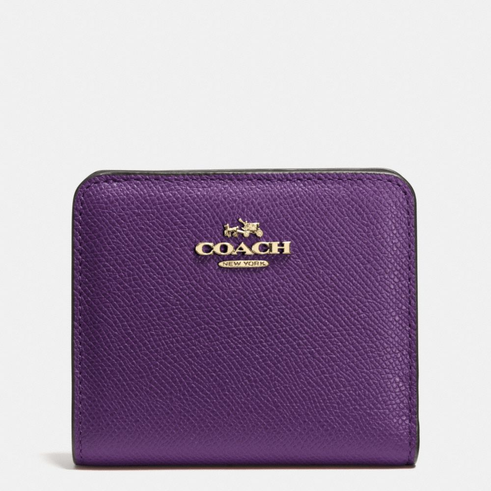 EMBOSSED SMALL WALLET IN LEATHER - LIGHT GOLD/VIOLET - COACH F52339